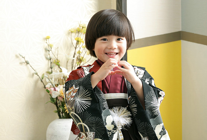 らくらく着物を着たお子さま