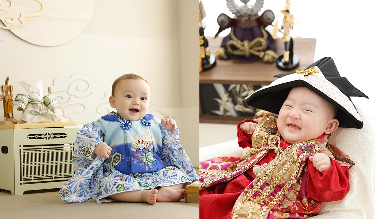 兜撮影　端午の節句のスタジオ撮影